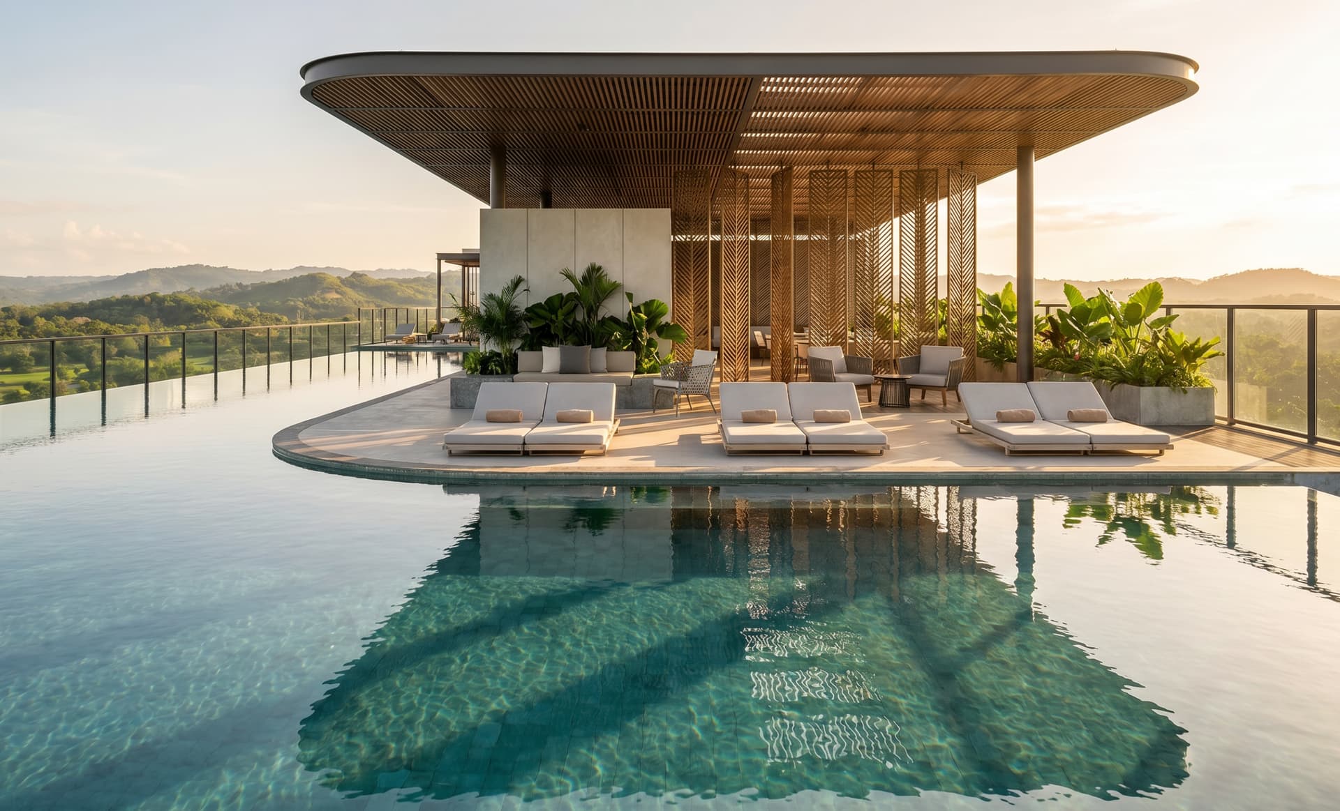 Piscina infinita con vista al mar